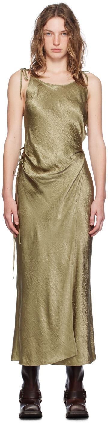 Mekko Acne Studios Khaki Wrap Maxi Dress Vihreä | A20752-