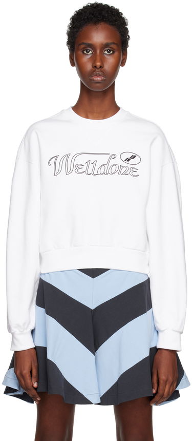 Huppari We11done Cropped Graphic Sweatshirt Valkoinen | WD-TS3-22-860-W-WH, 0