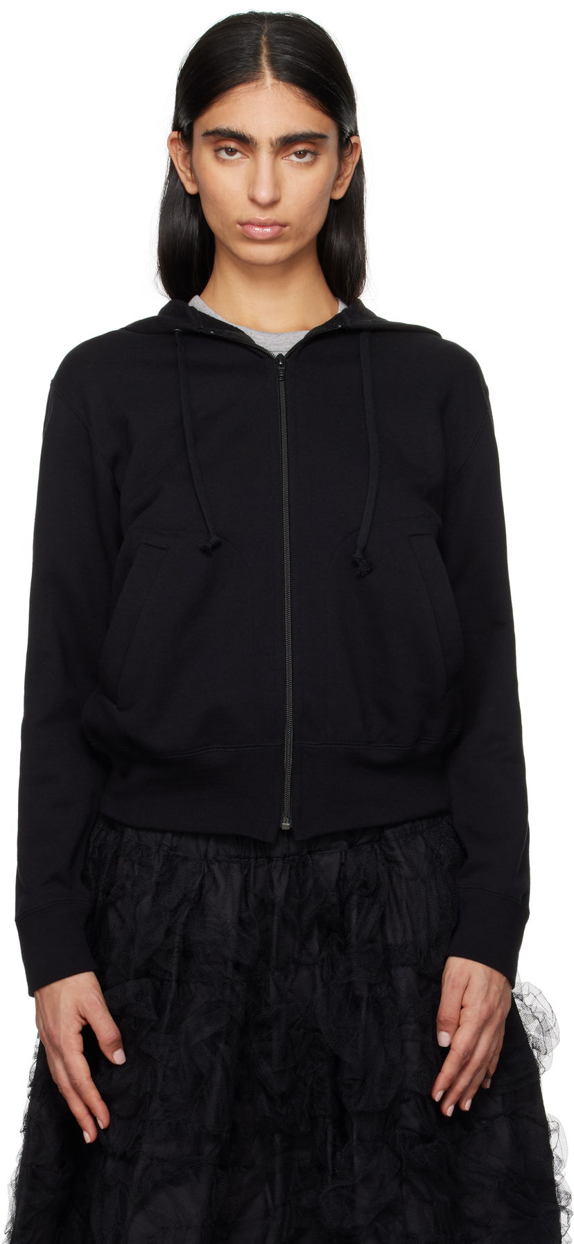 Huppari Comme des Garçons 'Heart On Back' Zip Hoodie Musta | T342