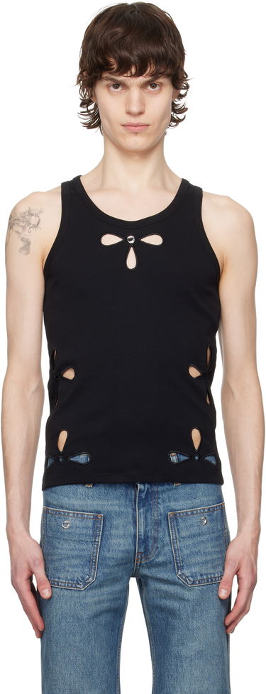 Tankkitoppi Coperni Coperni Petal Embroidered Tank Top Musta | COPJS123F5012MEN, 0
