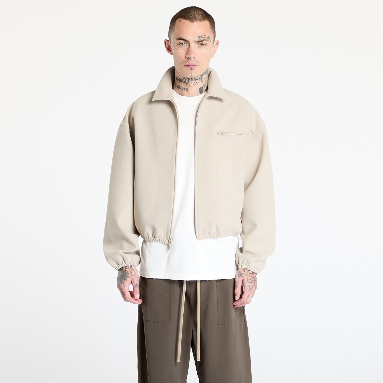 Takki Fear of God Fear of God Essentials Bonded Canvas Zip-Up Jacket Beige | 202SP258061F-198, 0