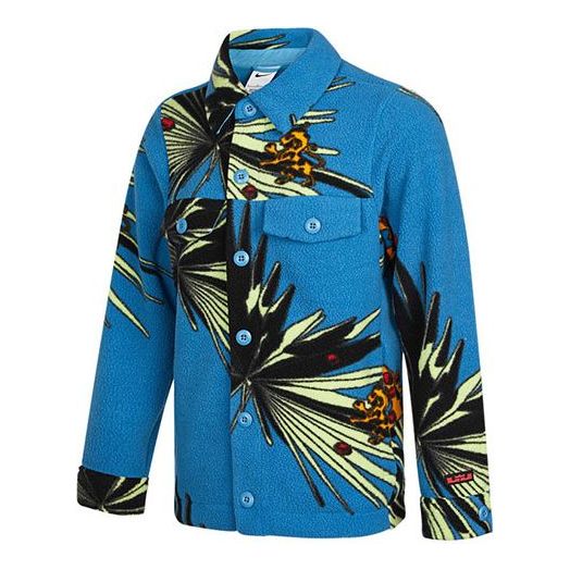 Villapaita Nike Nike Tropical Print Fleece Overshirt Sininen | DA6708-469