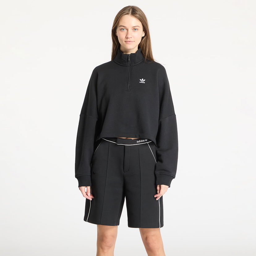Huppari adidas Originals Essentials French Terry Half Zip Sweatshirt Musta | IW5726