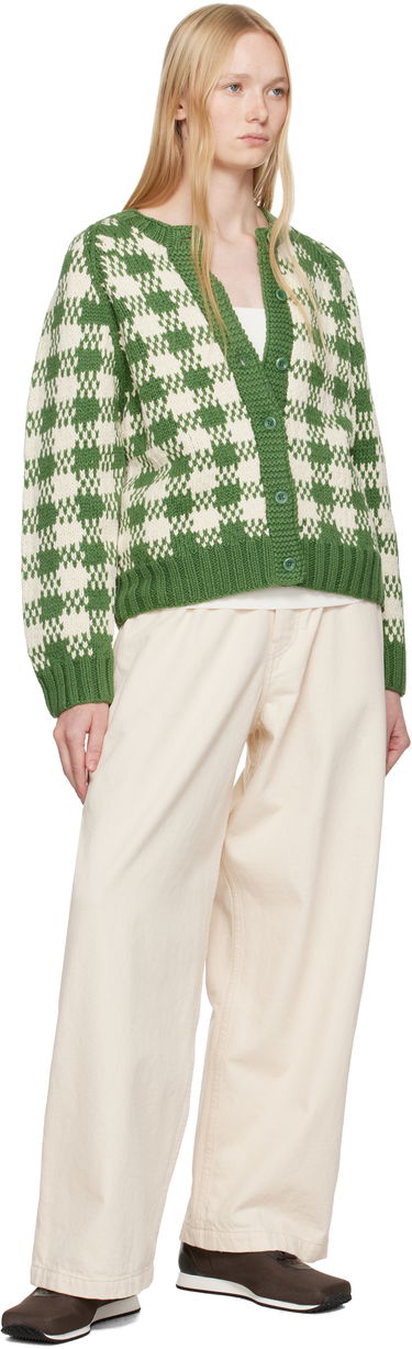 Villapaita YMC YMC Atomic Check Cardigan Vihreä | Q8YAC, 3