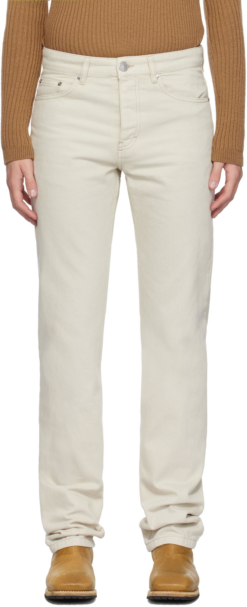Jeans AMI Classic Fit Jeans Valkoinen | HTR001.CO0037