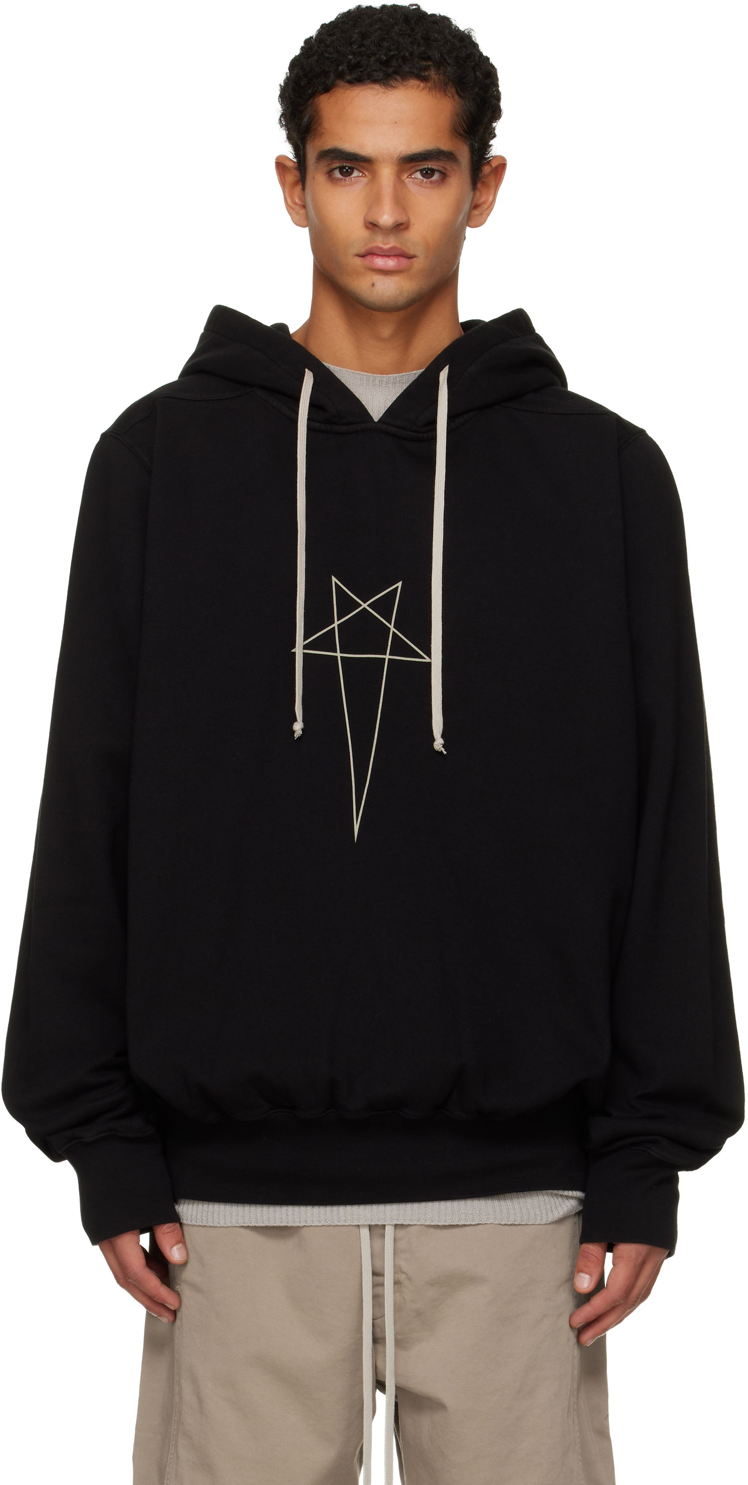 Huppari Rick Owens DRKSHDW Penta Oversized Hoodie Musta | DU02E7262 FEP3P, 0