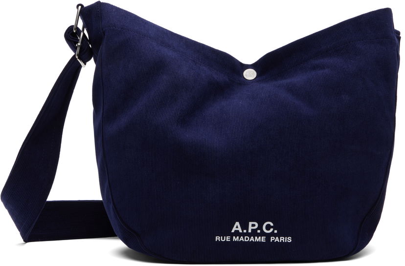 Olkalaukku A.P.C. A.P.C. Journal Corduroy Satchel Tummansininen | PSALI-M61939