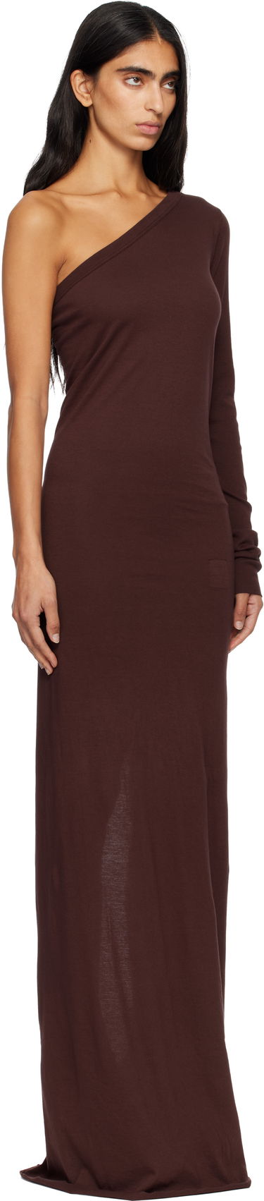 Mekko Rick Owens DRKSHDW Concordians Ziggy One-Shoulder Maxi Dress Musta | DS02E7511 RN, 4