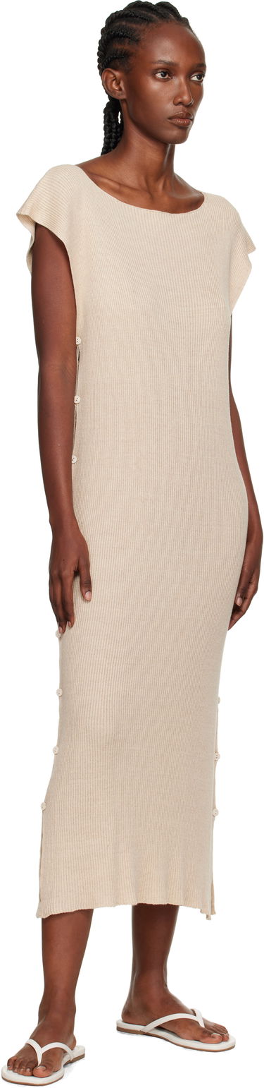 Mekko Baserange Baserange Franca Maxi Dress Beige | DRFR-LS-AU25, 3