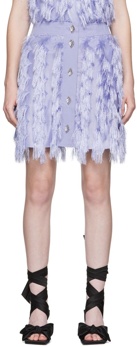 Hame GANNI GANNI Fringe Miniskirt Violetti | F7198