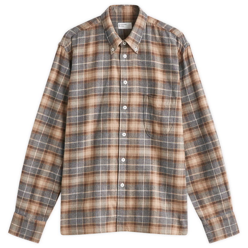 Paita Universal Works Universal Works Lazy Day Check Shirt, Size Large Ruskea | P31205-BGR