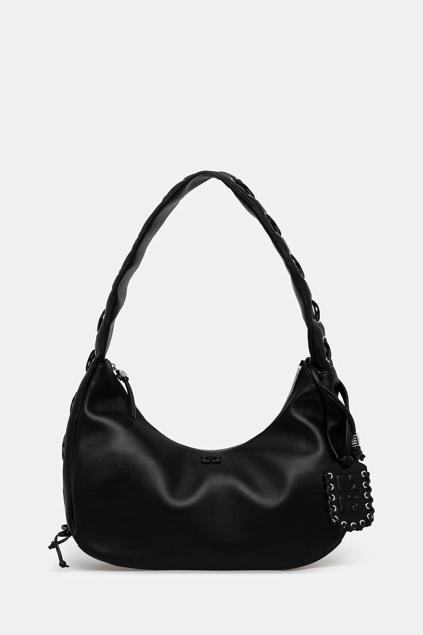 Käsilaukku GANNI Hobo Bag Medium Laces Musta | A7295