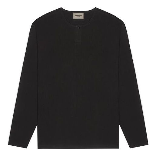 Villapaita Fear of God Essentials Thermal Long Sleeve T-Shirt Musta | FOG-FW20-185