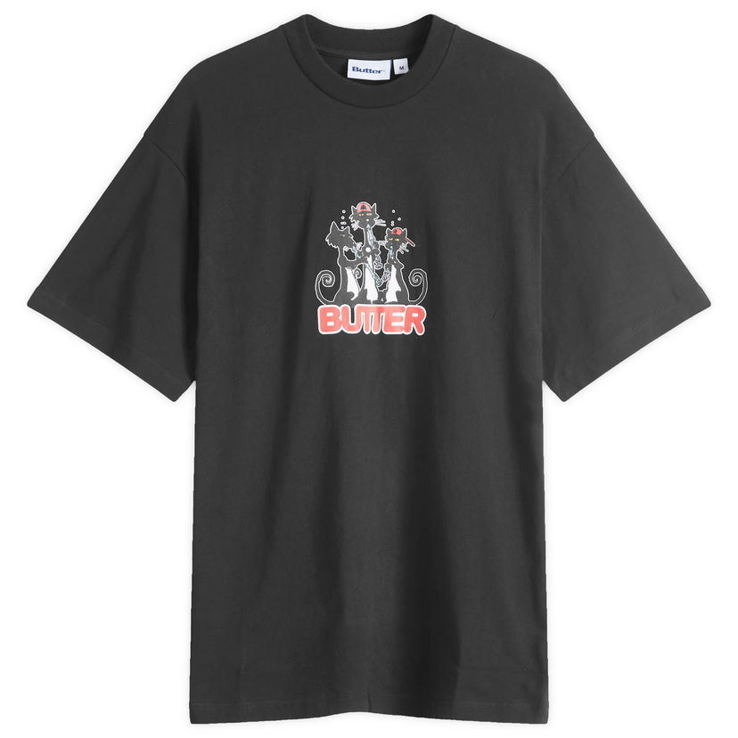T-paita Butter Goods Cats Black T-Shirt Musta | BGQ4240259-BLK