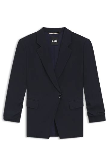 Takki BOSS Slim-Fit Blazer with Press-Stud Closure Tummansininen | 50542005