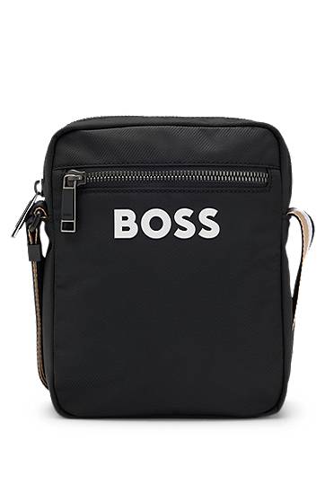 Olkalaukku BOSS BOSS Crossbody Bag with Signature-Stripe Strap Musta | 50511961