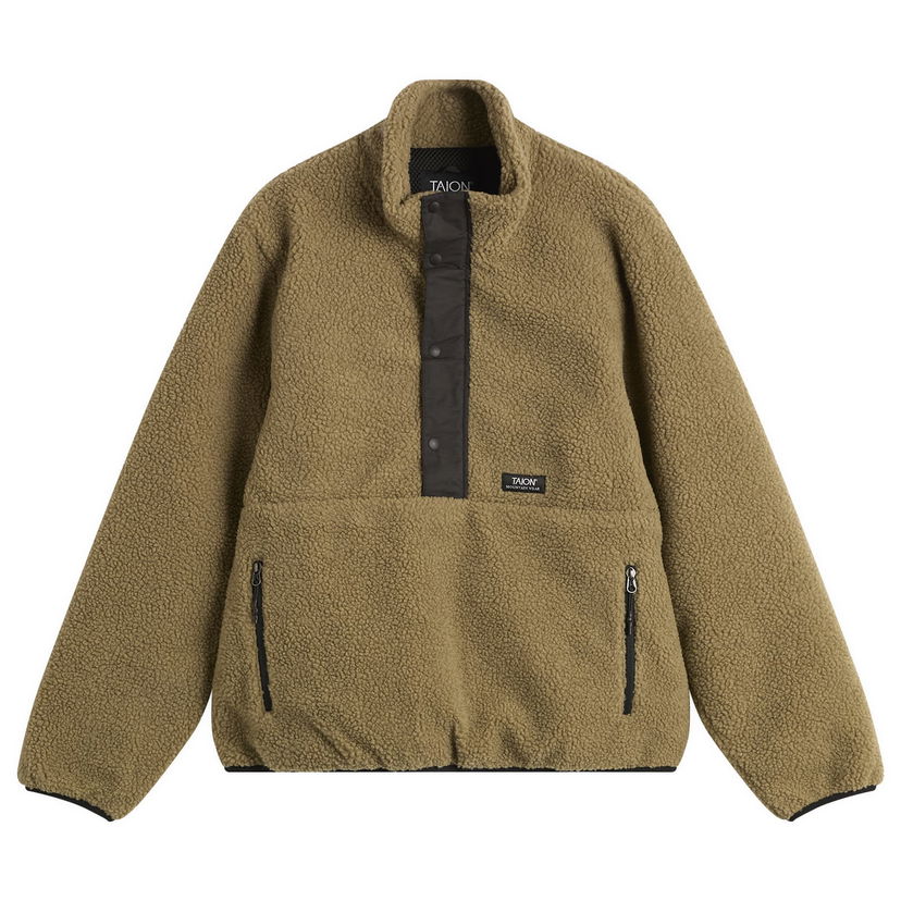 Takki TAION Pull Over Boa Fleece Jacket Ruskea | TAION-102NDPBMT-BEBK