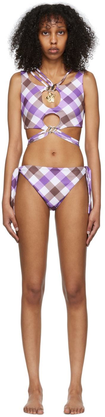 Uimapuvut Chopova Lowena Exclusive White Alley Bikini Swimsuit Violetti | 9117-9118