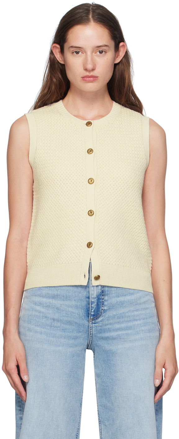 Villapaita rag & bone Knit Buttoned Vest Keltainen | WAS24F046UG46