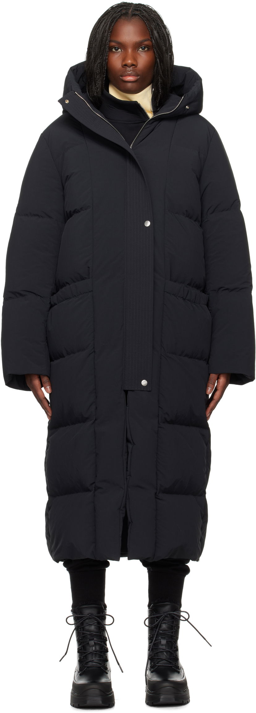 Puffer takki Jil Sander Quilted Down Coat Musta | J40AF0125_J70008