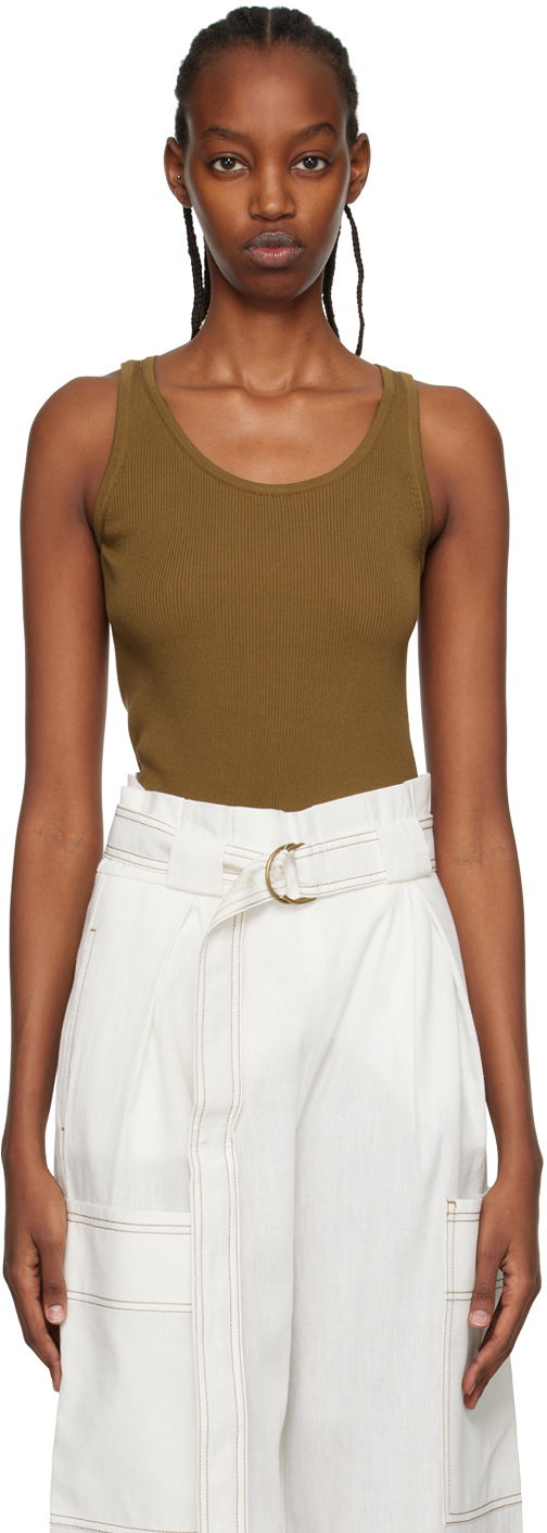 Tankkitoppi Max Mara Show Ribbed Tank Top Vihreä | 2313610232600 MM12117