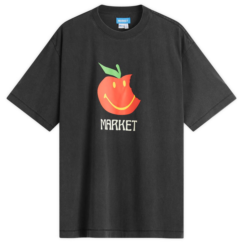 T-paita MARKET Smiley Honeycrisp Graphic Tee, Size Large Musta | 399002180-BLK