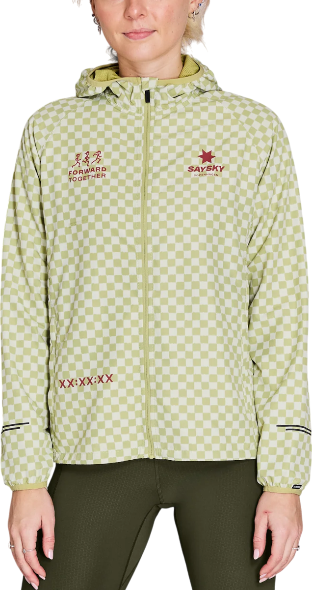 Tuulitakki Saysky Saysky Checker Pace Hooded Jacket Vihreä | nwrja21c1034