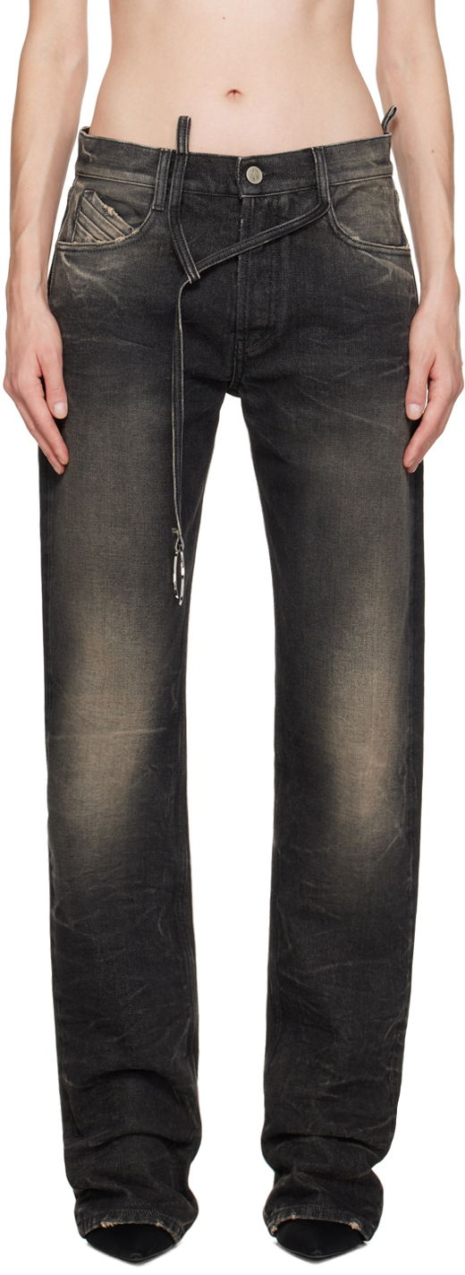 Jeans The Attico Attico Long Jeans Musta | 242WCP171 D075
