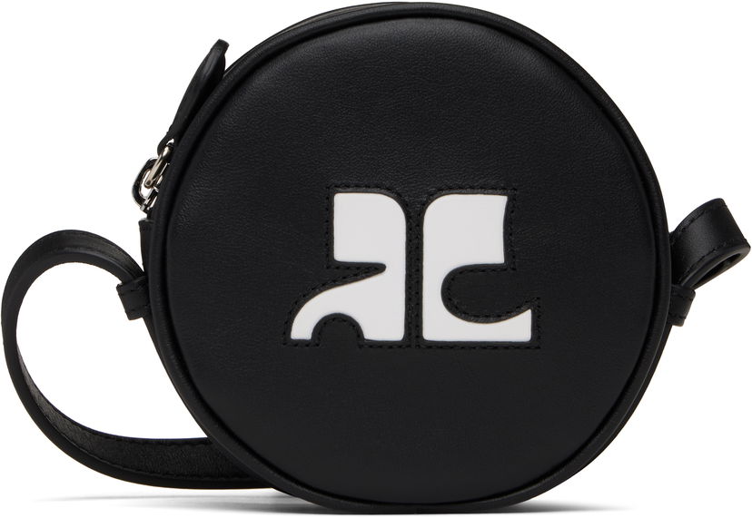 Olkalaukku Courrèges Courrèges Reedition Leather Circle Bag Musta | PERGSA066CR0065