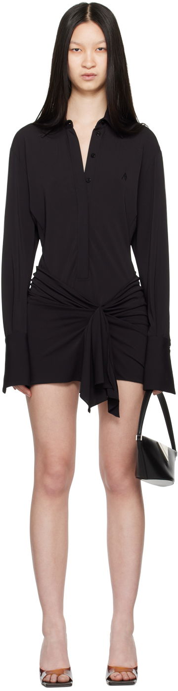 Mekko The Attico Attico Draped Mini Dress Musta | 248WCA306 A014