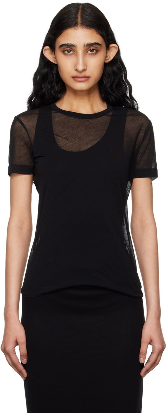 T-paita Helmut Lang Helmut Lang Sheer T-Shirt Musta | O04HW516