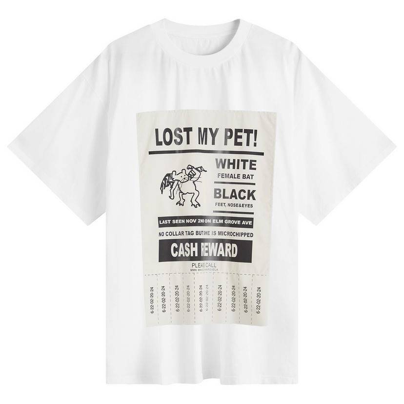 T-paita Maison Margiela Lost My Pet T-Shirt in Size Large Valkoinen | SH2GC0014-S23588-100