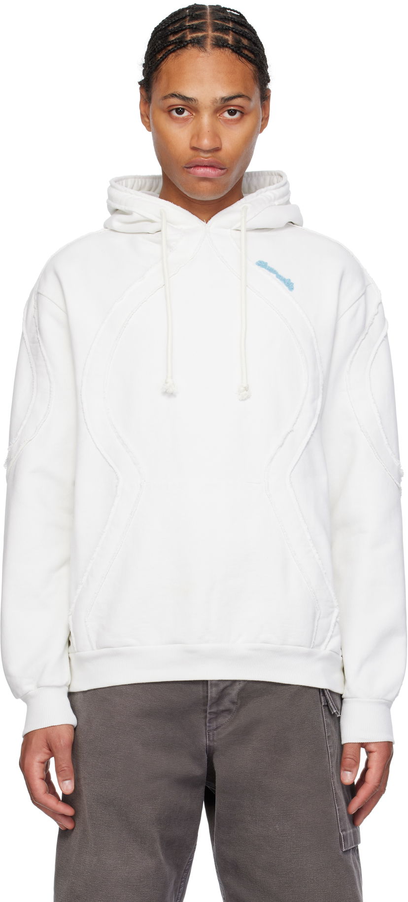 Huppari Bluemarble Drawstring Hoodie Valkoinen | HO12 FL05B24 WHT