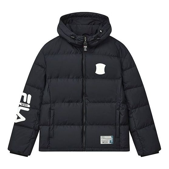 Puffer takki FILA Oversized Hooded Down Jacket by MIHARA YASUHIRO Musta | F11M243904F-BK, 0