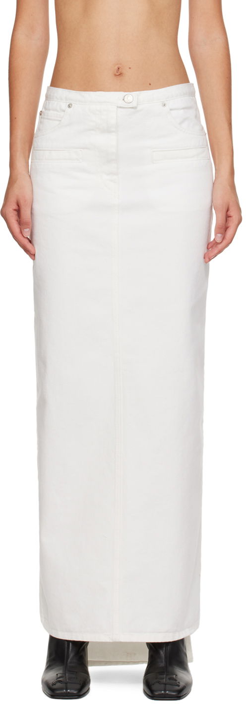 Hame Courrèges Courrèges Seven-Pocket Denim Maxi Skirt Valkoinen | 423DJU124DE0025