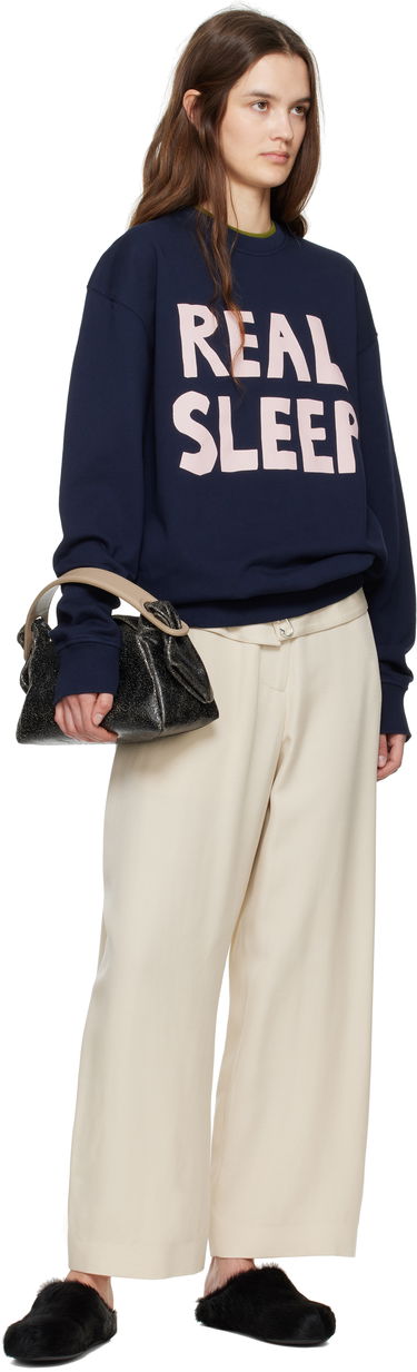 Huppari JW Anderson JW Anderson 'Real Sleep' Sweatshirt Tummansininen | JW0230-PG1632, 3