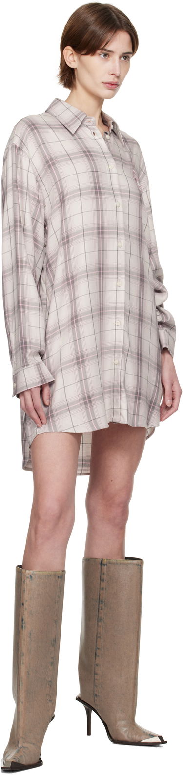 Paita Diesel Diesel D-Dalis-Q1 Plaid Minidress Beige | A16836 0HQAN, 3