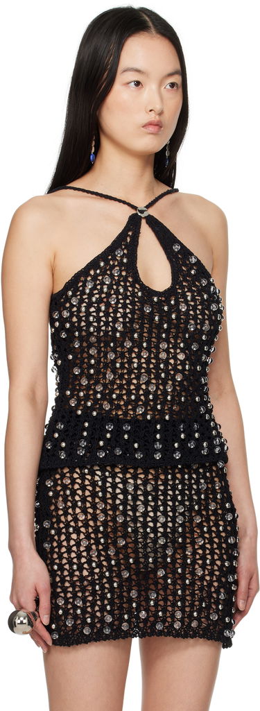 Tankkitoppi Coperni Coperni Beaded Knitted Tank Top Harmaa | COPML132Y3013, 4