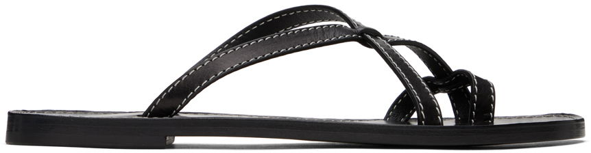 Asusteet The Row The Row Link Leather Sandals Musta | F1455-SBF10, 0