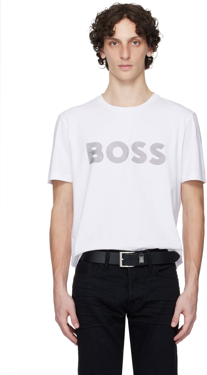 T-paita BOSS BOSS Printed-Logo T-Shirt Valkoinen | 50543816
