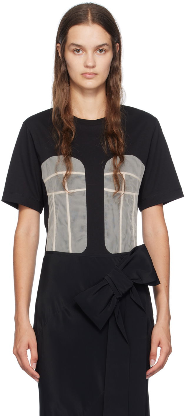 Mekko Simone Rocha Simone Rocha Paneled Bust T-Shirt Musta | 5290 0553