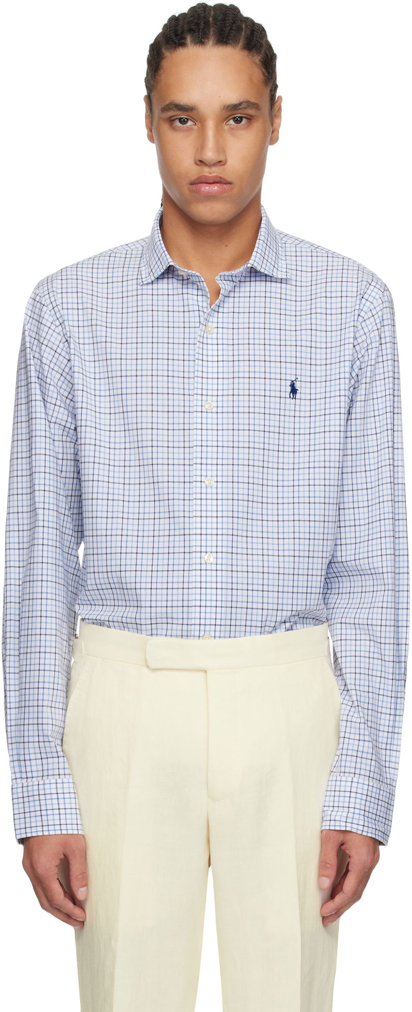 Paita Polo by Ralph Lauren Ralph Lauren Classic Fit Tattersall Stretch Shirt Sininen | 710966423001