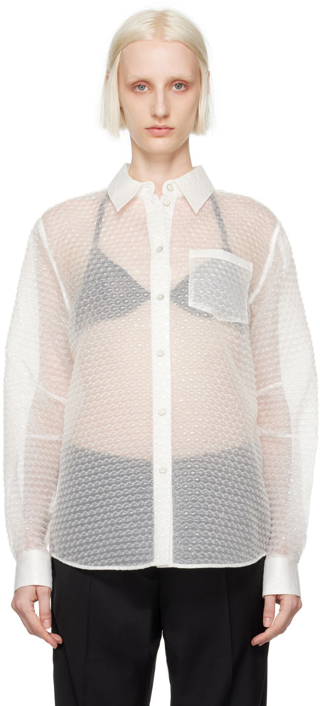 Paita Helmut Lang Bubblewrap Button-Down Shirt Valkoinen | O06HW506