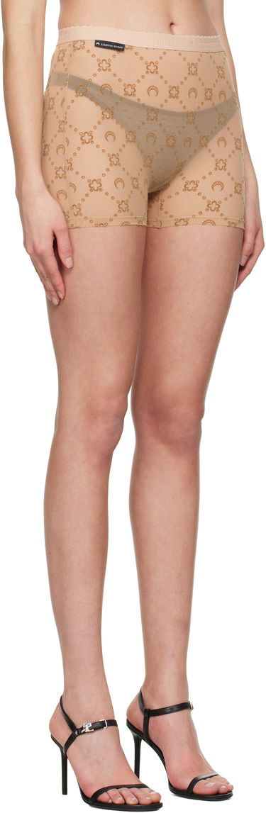 Pikkuhousut Marine Serre Marine Serre Mesh Flock Shorts Beige | WSH012A CJER0005, 1
