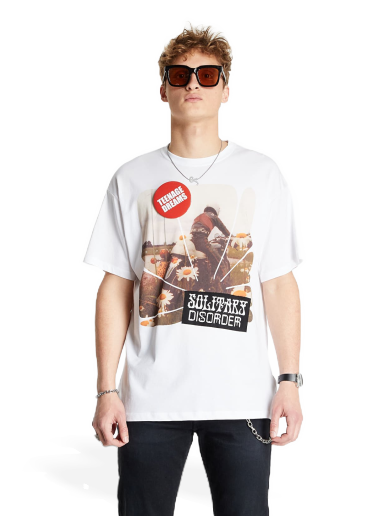 T-paita RAF SIMONS Big Fit T-Shirt Solitary Disorder Valkoinen | 211-M120-19001-0010