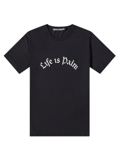 T-paita Palm Angels Life Is Palm Tee Musta | PMAA076F22JER0011001