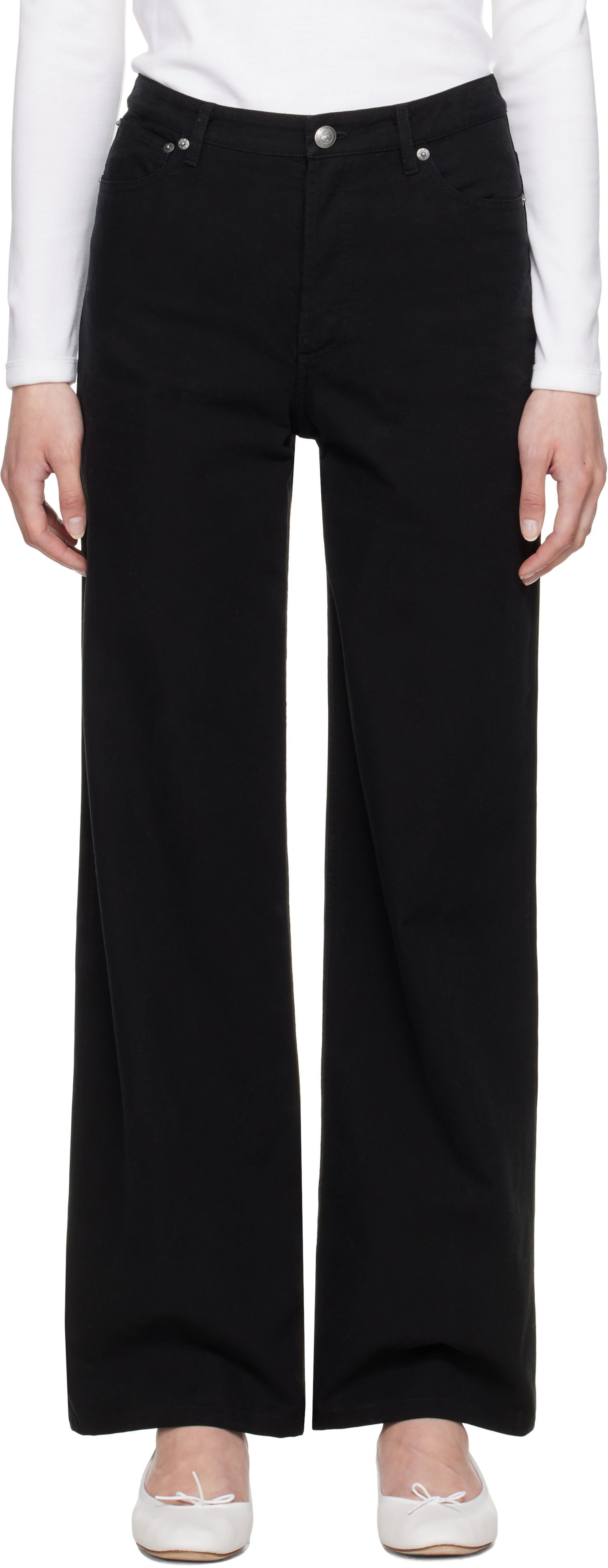 Jeans A.P.C. A.P.C. Elisabeth Wide-Leg Jeans Musta | COGBJ-F09181, 0