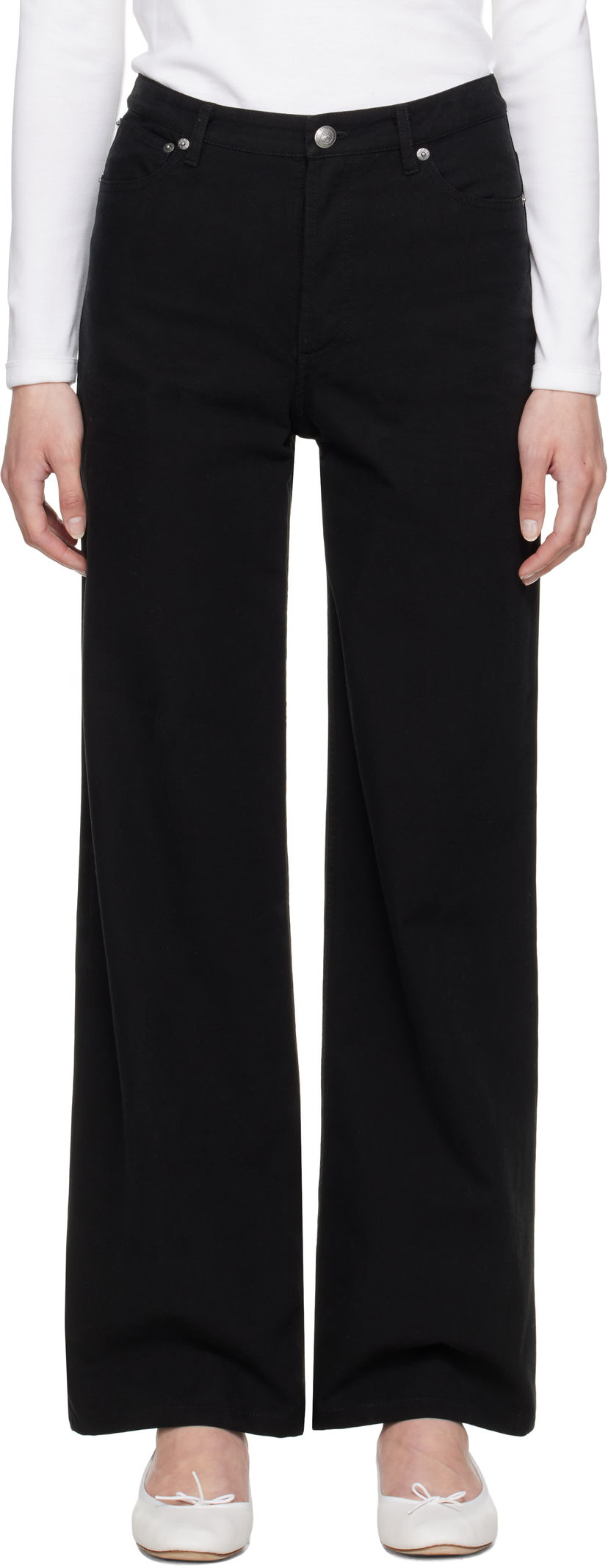 Jeans A.P.C. A.P.C. Elisabeth Wide-Leg Jeans Musta | COGBJ-F09181