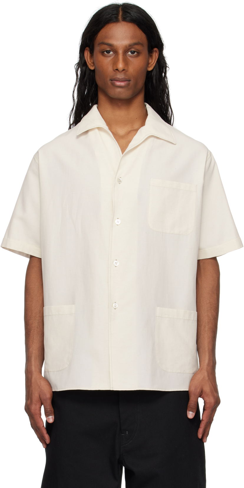 Paita Maison Margiela Maison Margiela Open Spread Collar Shirt Valkoinen | S50DR0009 M35267