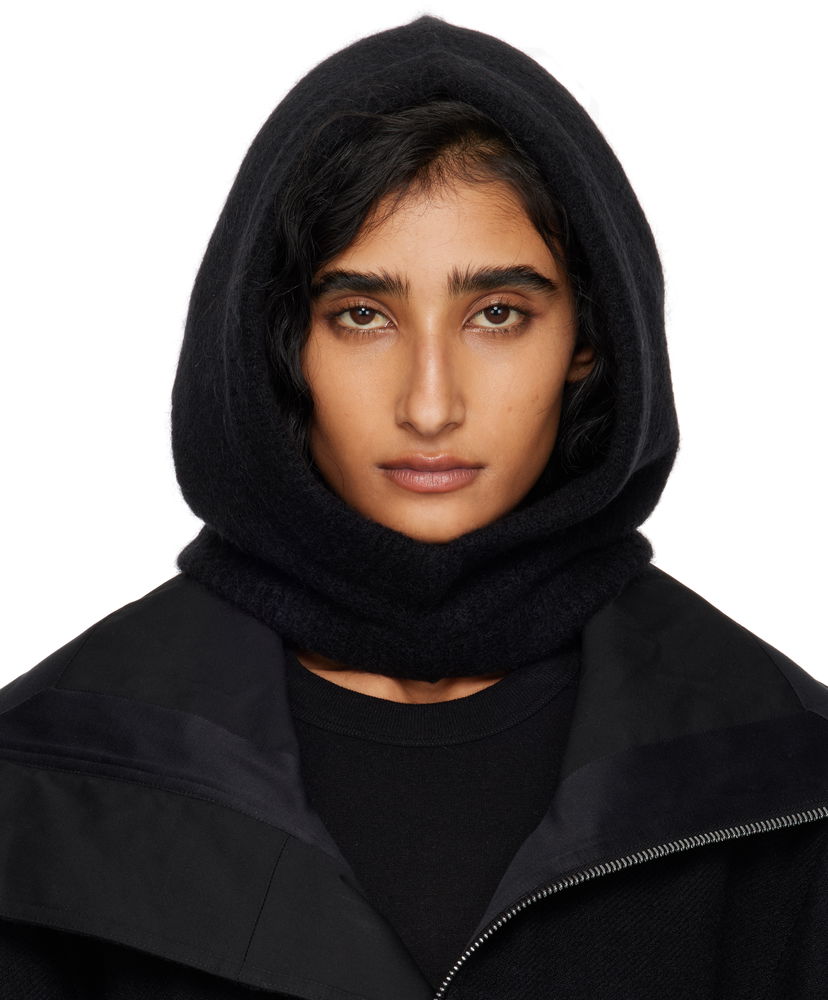 Hattu Rick Owens Rick Owens Alpaca Knit Hood Musta | RP02E4481 KWP